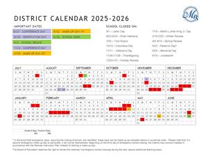 2025-2026 12-month calendar